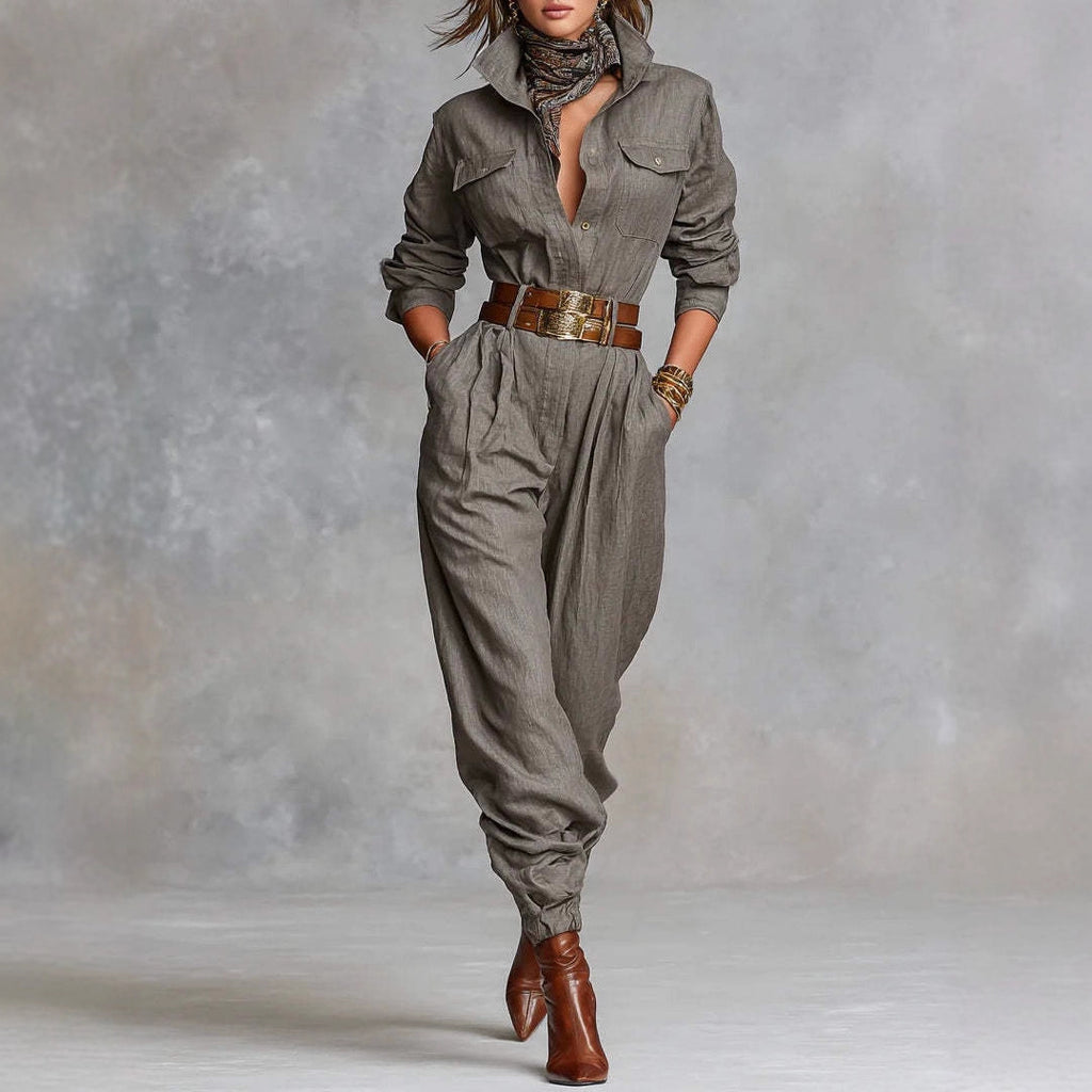 Casual Long Sleeve Jumpsuit