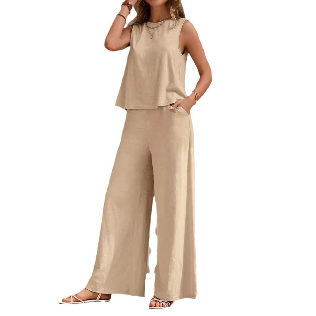 Women's Two Pieces Linen Outfit for Summer