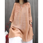Linen Embroidered Top.