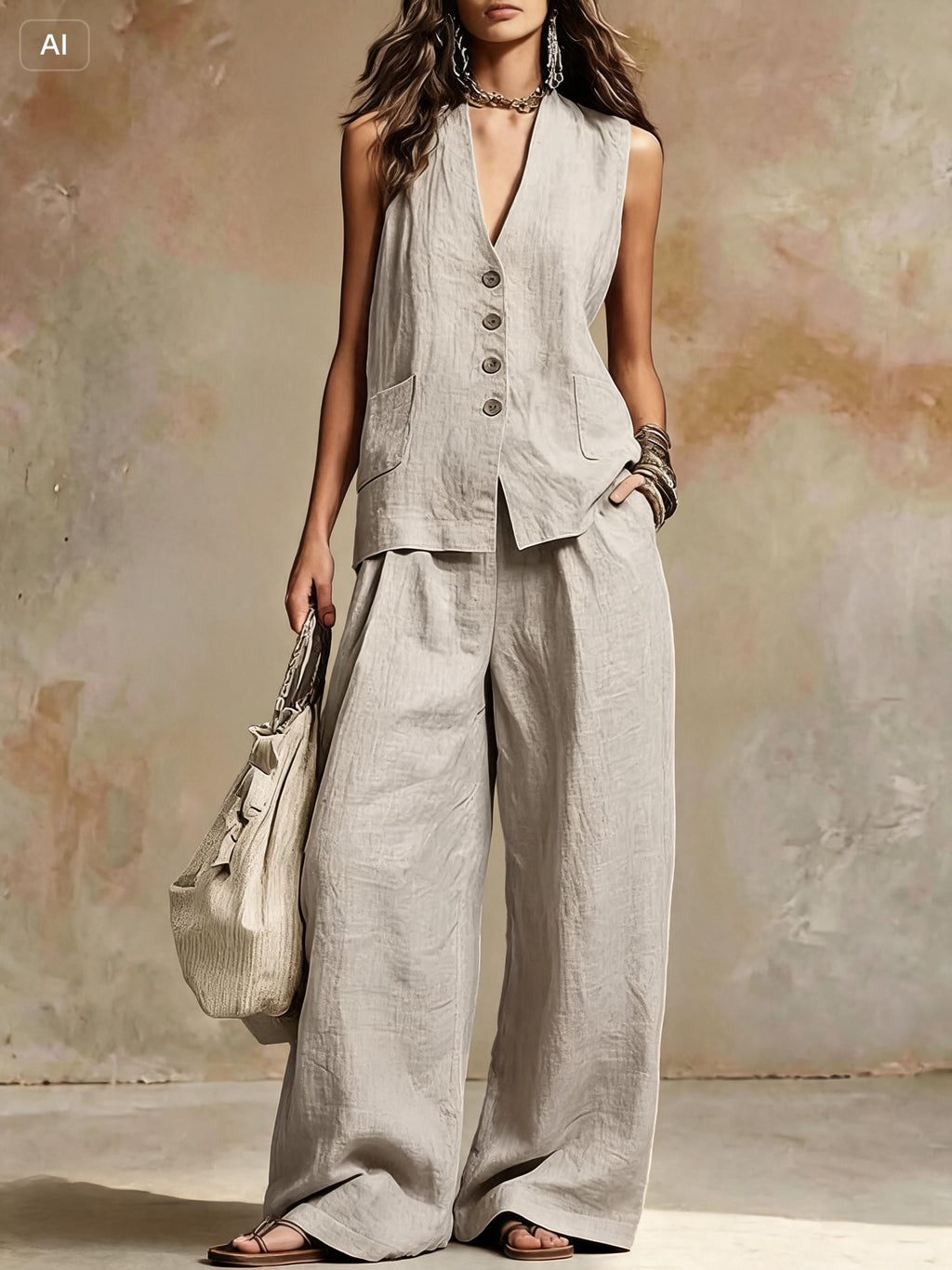 Minimalist Linen 2 Pieces Set