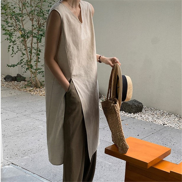 Linen Split dress