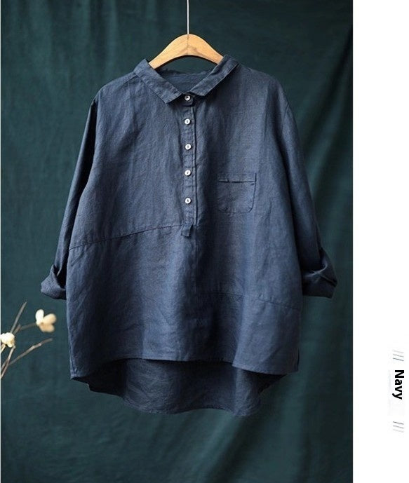 Breathable Solid Lapel Shirt